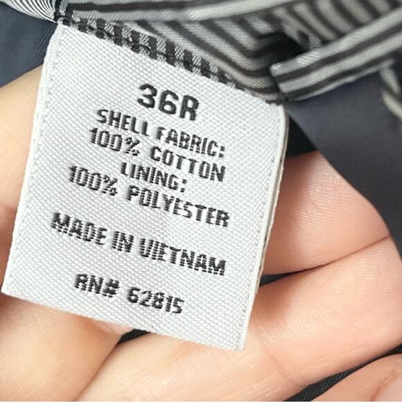 J. Ferrar Velvet Single Breasted Blazer Slim Fit Men’s size 36R Navy Blue - Picture 6 of 6